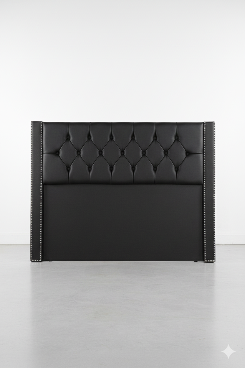 Espaldar Rombo Negro con Tachas